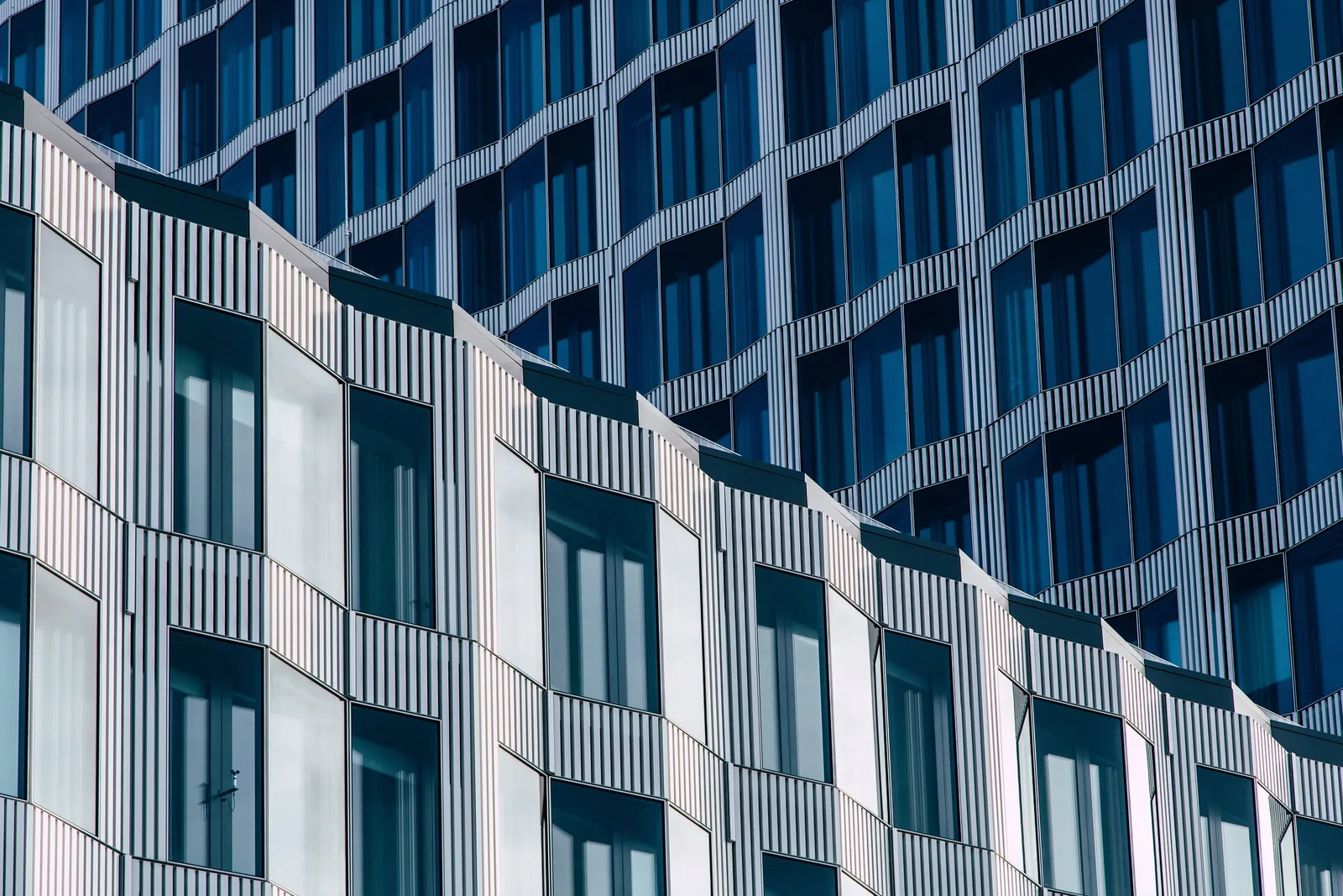 Glass-and-steel facade of a modern institution